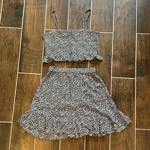 American Eagle Cheetah print skirt set top small skirt xsmall